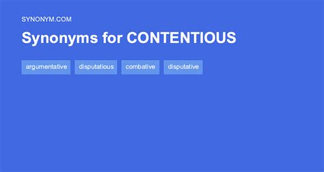 contentious antonyms|Contentious Synonyms: 36 Synonyms and Antonyms for  .